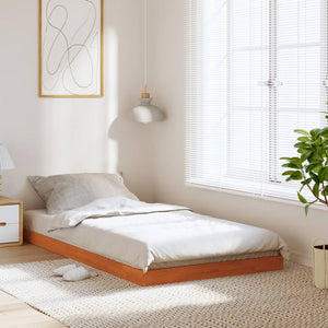 Massivholzbett Kiefer 100x200 cm Wachsbraun