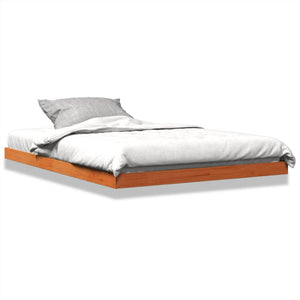 Massivholzbett Kiefer 135x190 cm Wachsbraun
