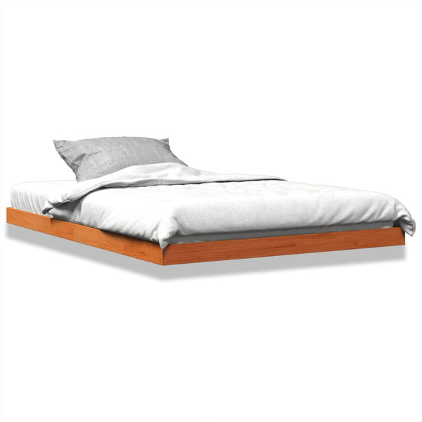 Massivholzbett Kiefer 135x190 cm Wachsbraun