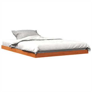 Massivholzbett Kiefer 135x190 cm Wachsbraun