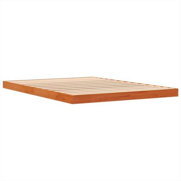Massivholzbett Kiefer 135x190 cm Wachsbraun