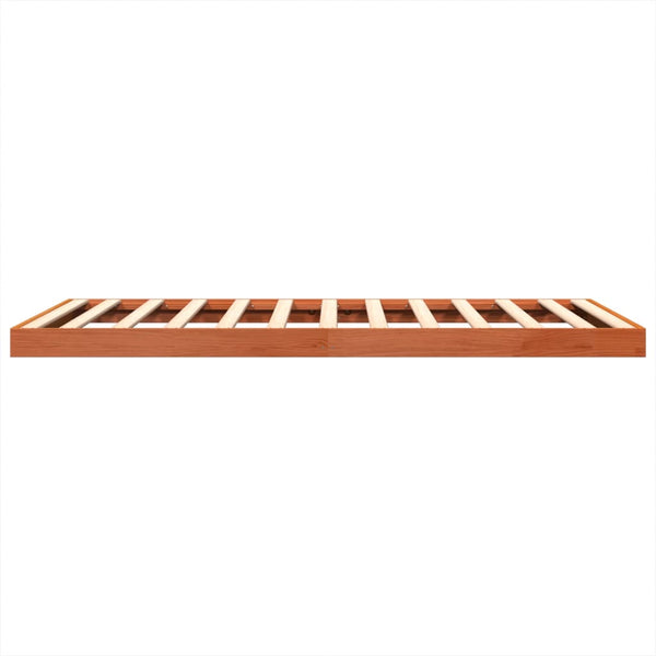 Massivholzbett Kiefer 135x190 cm Wachsbraun