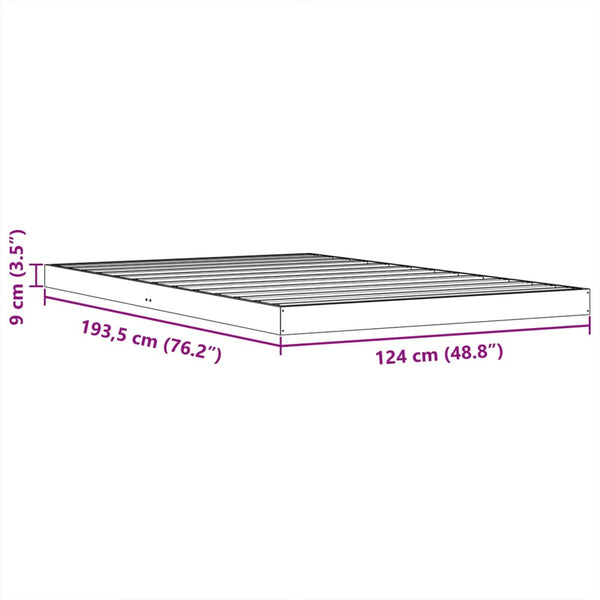 Massivholzbett Kiefer Wachsbraun 120x190 cm