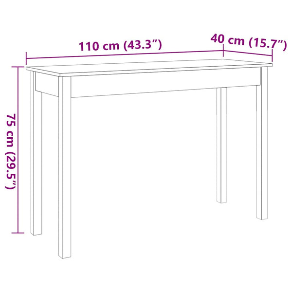 Konsolentisch Wachsbraun Kiefer Massivholz 110 cm