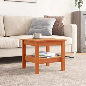 Couchtisch Kiefer Massivholz 45x45 cm Wachsbraun