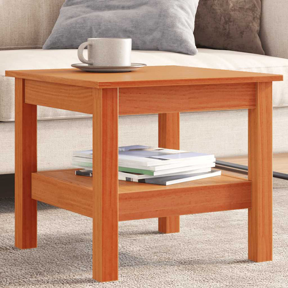 vidaXL Coffee Table Wax Brown 45x45x40 cm Solid Pine Wood