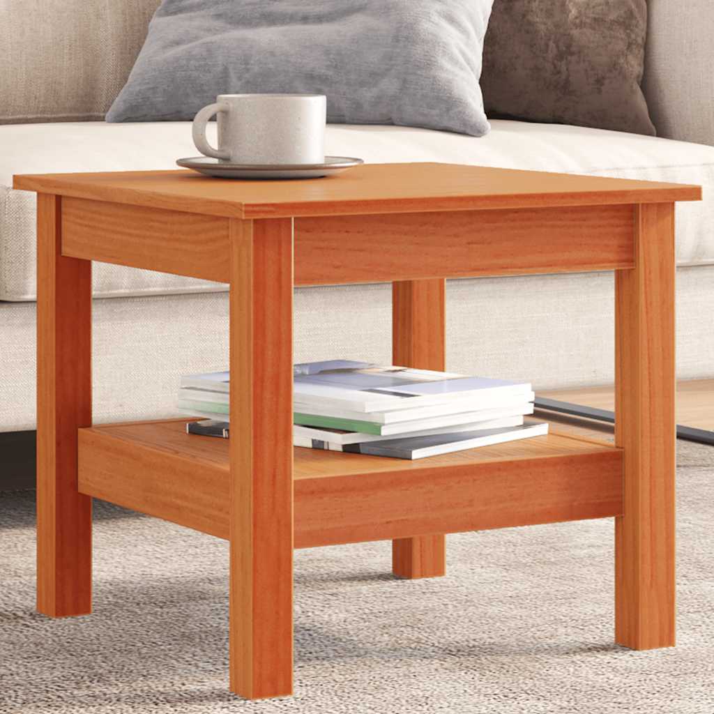 Couchtisch Kiefer Massivholz 45x45 cm Wachsbraun
