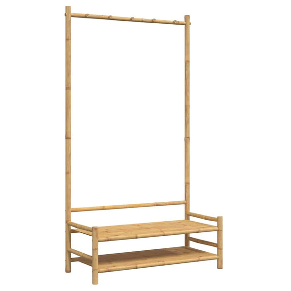 Kleiderständer Bambus mit Ablagen 103x40x183 cm