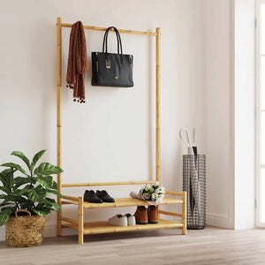 Kleiderständer Bambus mit Ablagen 103x40x183 cm