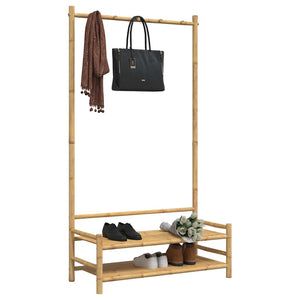Kleiderständer Bambus mit Ablagen 103x40x183 cm