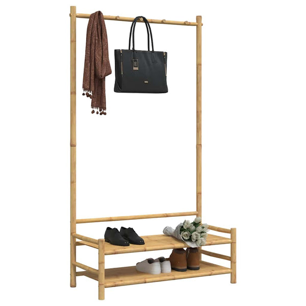 Kleiderständer Bambus mit Ablagen 103x40x183 cm