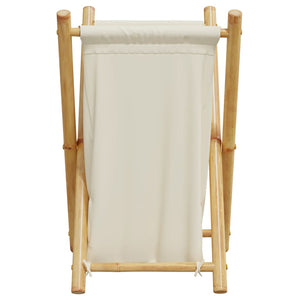 Bambus Wäschekorb Cremeweiß 63,5 cm
