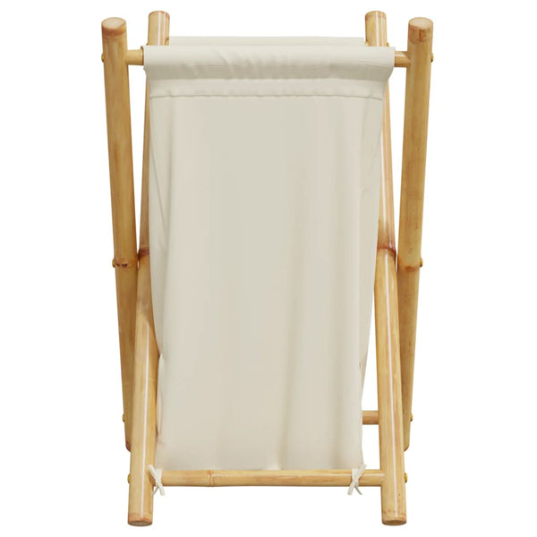 Bambus Wäschekorb Cremeweiß 63,5 cm