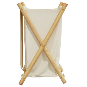 Bambus Wäschekorb Cremeweiß 63,5 cm