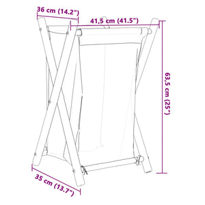 Bambus Wäschekorb Cremeweiß 63,5 cm