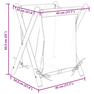 vidaXL Panier à linge crème 45x55x63,5 cm Bambou