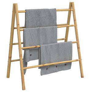 Doppel Handtuchleiter Bambus, 4 Sprossen