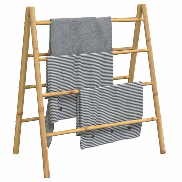 Doppel Handtuchleiter Bambus, 4 Sprossen
