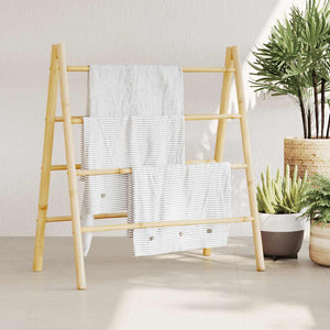 Doppel Handtuchleiter Bambus, 4 Sprossen