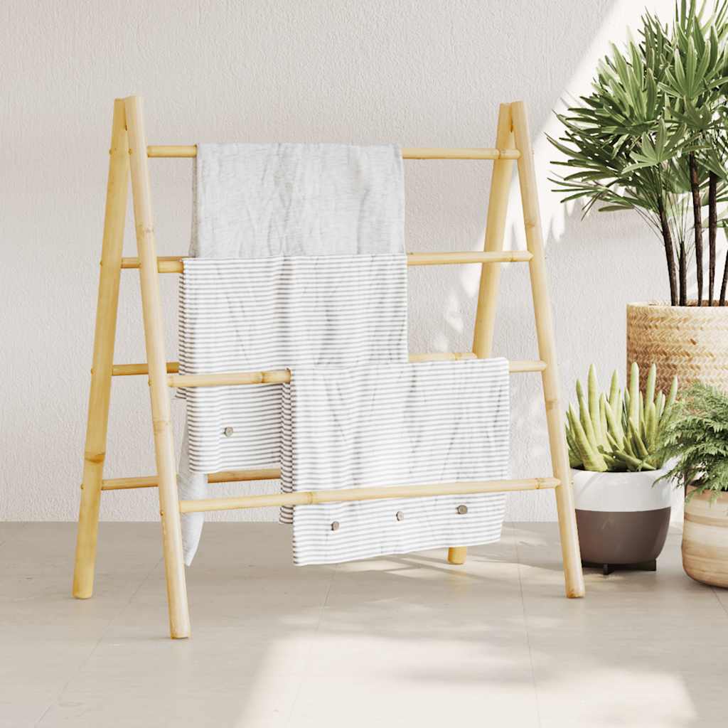 Doppel Handtuchleiter Bambus, 4 Sprossen