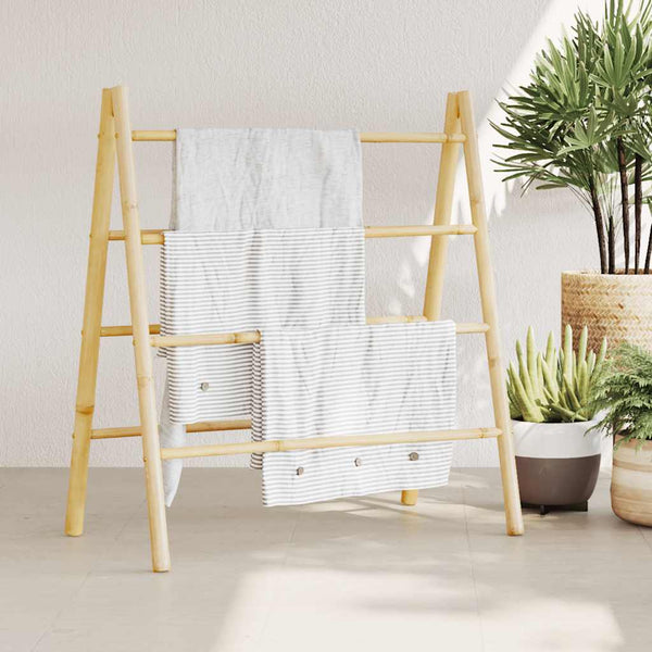 Doppel Handtuchleiter Bambus, 4 Sprossen
