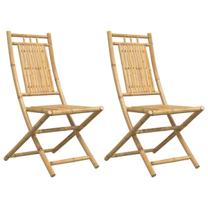 Klappbare Gartenstühle 2er Set Bambus