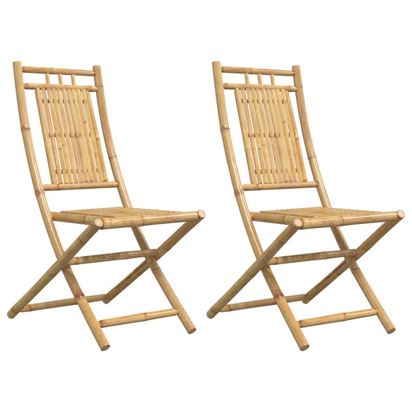Klappbare Gartenstühle 2er Set Bambus