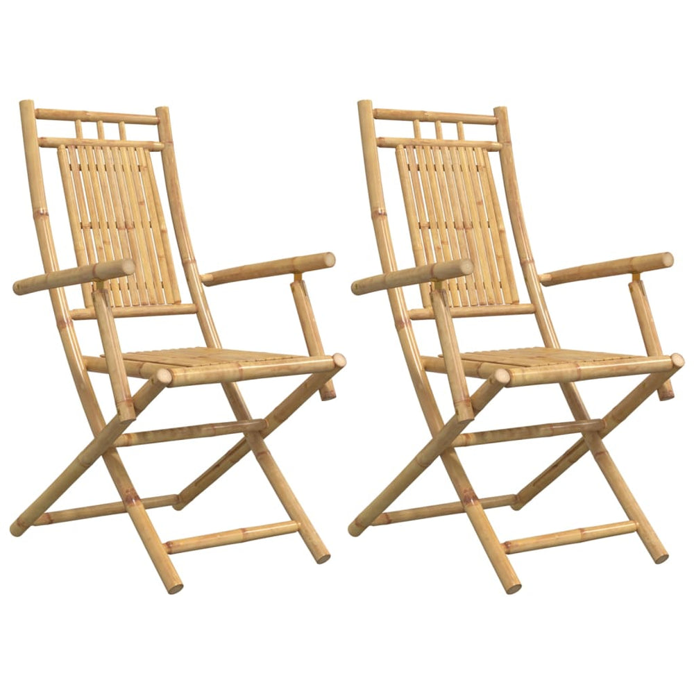 Klappbare Gartenstühle 2er Set Bambus