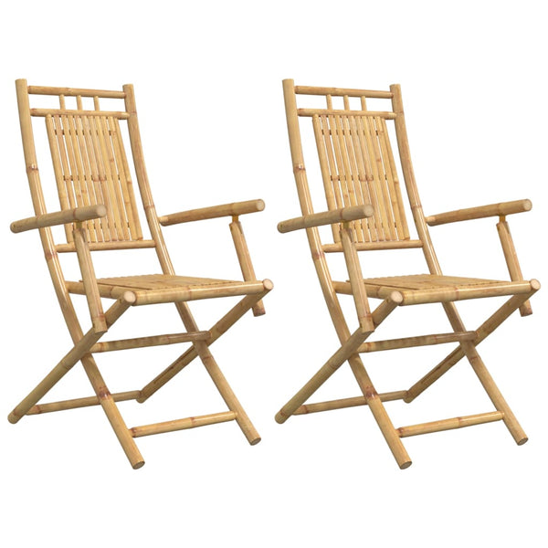 Klappbare Gartenstühle 2er Set Bambus
