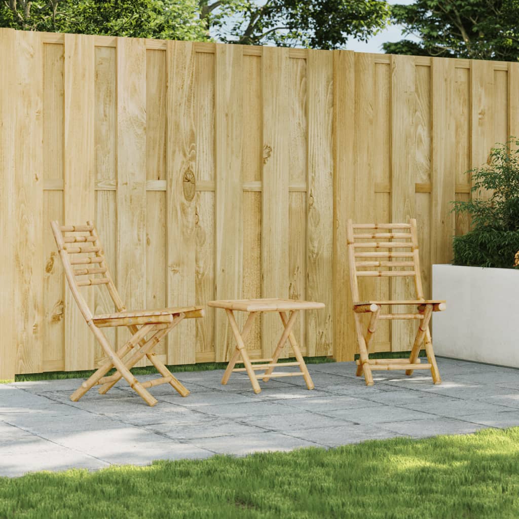 Klappbare Gartenstühle 2er Set Bambus