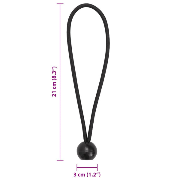 Spanngummis mit Kugel, 25 Stk. - 21cm