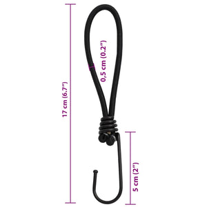 Spanngummis mit Haken, 17 cm, 25 Stk.