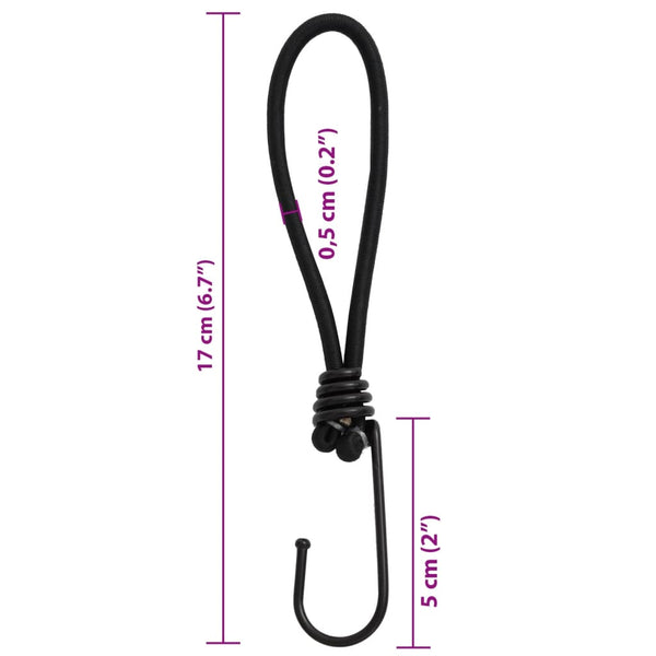 Spanngummis mit Haken, 17 cm, 25 Stk.