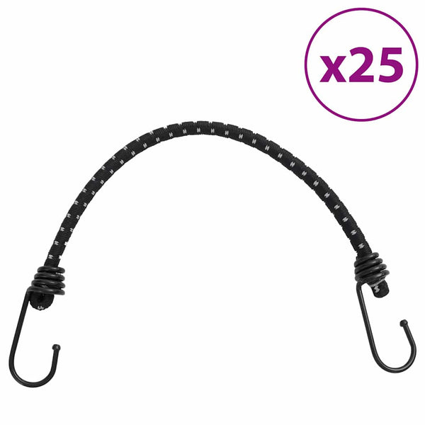 Reflektierende Gummiseile mit Haken, 38 cm, 25 Stk.