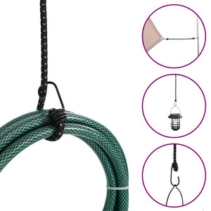 Reflektierende Gummiseile mit Haken, 38 cm, 50 Stk.