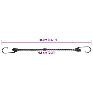 Reflektierende Gummiseile mit Haken, 46 cm, 25 Stk.