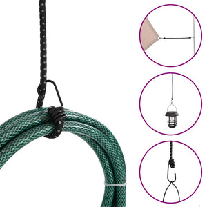 Reflektierende Gummiseile mit Haken, 46 cm, 50 Stk.