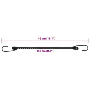 Reflektierende Gummiseile mit Haken, 46 cm, 50 Stk.