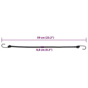 Reflektierende Gummiseile mit Haken, 25 Stk.