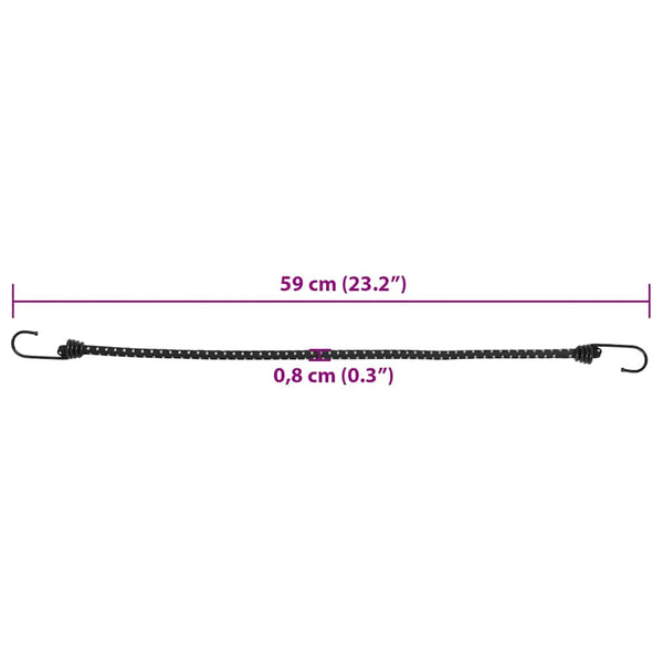 Reflektierende Gummiseile mit Haken, 50 Stk.