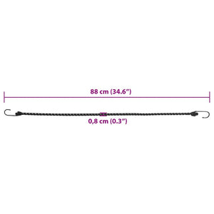 Reflektierende Gummiseile mit Haken, 88 cm, 25 Stk.
