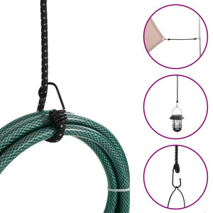 Reflektierende Gummiseile mit Haken, 50 Stk. 88cm