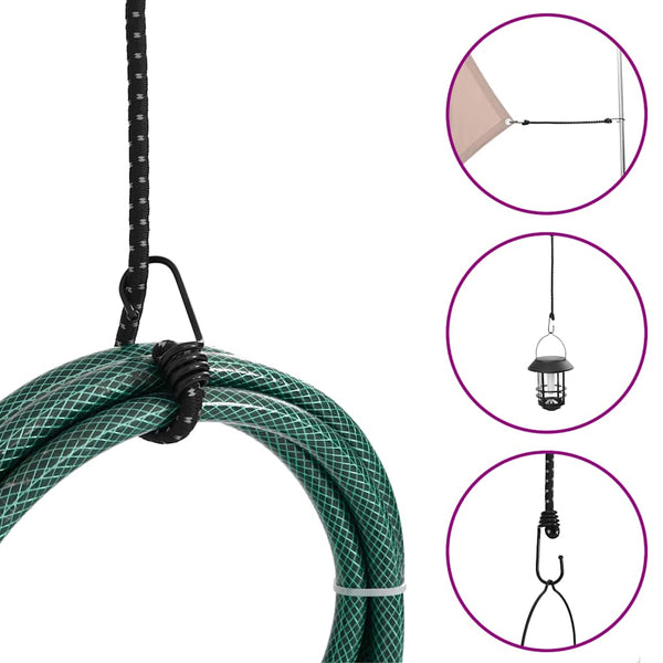 Reflektierende Gummiseile mit Haken, 100cm, 25 Stk.