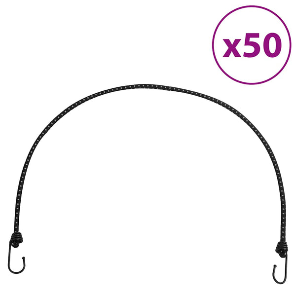 Reflektierende Gummiseile mit Haken, 100cm, 50 Stk.