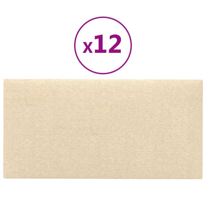 Wandpaneele Kopfteil Creme Stoff 12er Set