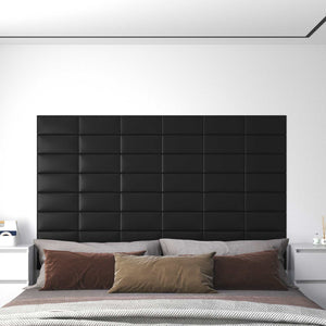 Wandkopfteile Schwarz 30x15cm, 12er Set