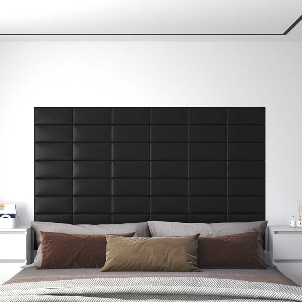 Wandkopfteile Schwarz 30x15cm, 12er Set