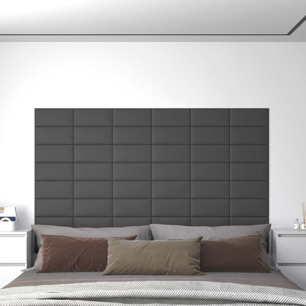Wandkopfteile Grau Stoff 30x15cm 12er Set