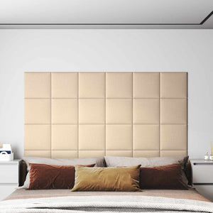 Wandpaneele Kopfteil Creme Stoff 30x30cm 12er Set