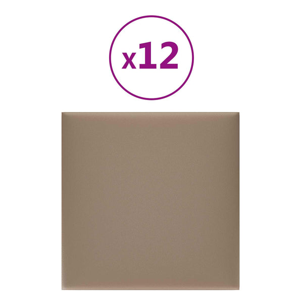 Wandkopfteile Cappuccino Stoff 30x30cm, 12 Stk.